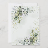 Dusty Blue Eucalyptus Script Virtual Brautparty Einladung (Rückseite)