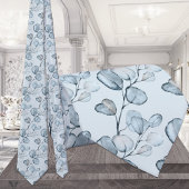 Dusty Blue Eucalyptus Sprigs Light Blue Wedding Krawatte