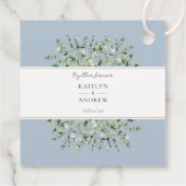 Dusty Blue Eucalyptus Together Forever Wedding Geschenkanhänger (Rückseite)