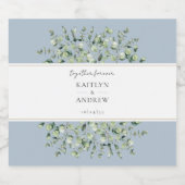 Dusty Blue Eucalyptus Together Forever Wedding  Schaumweinetikett (Einzelnes Label)