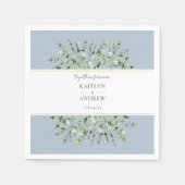 Dusty Blue Eucalyptus Together Forever Wedding Serviette (Vorderseite)