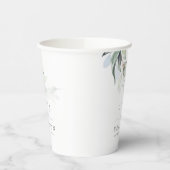 Dusty Blue Eucalyptus Verlasse Grüne Elegant Pappbecher (Links)