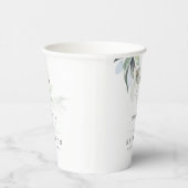 Dusty Blue Eucalyptus Verlasse Grüne Elegant Pappbecher (Rechts)