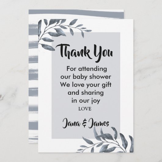 Dusty Blue Eucalyptus vielen Dank Einladung (Vorne/Hinten)