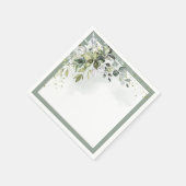 Dusty Blue Eucalyptus Watercolor Brautparty Serviette (Ecke)