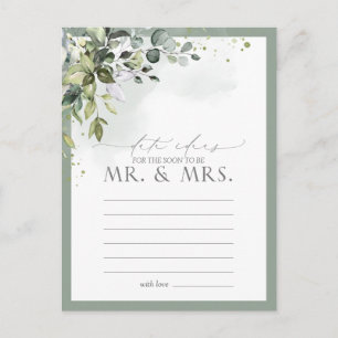 Dusty Blue Eucalyptus Watercolor Floral Date Ideas Postkarte