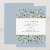 Dusty Blue Eucalyptus  Wedding Einladung (Vorne/Hinten)