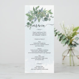 Dusty Blue Eucalyptus Wedding Menu Brautparty I Einladung