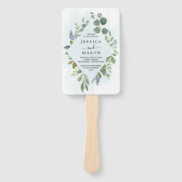 Dusty Blue Eucalyptus Wedding Program Fan Fächer