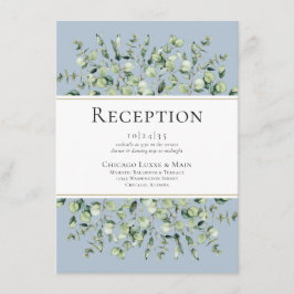 Dusty Blue Eucalyptus Wedding Reception Begleitkarte
