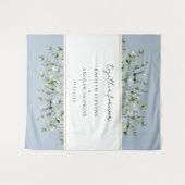 Dusty Blue Eucalyptus Wedding Together Forever Wandteppich (Vorderseite (Horizontal))
