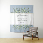 Dusty Blue Eucalyptus Wedding Together Forever Wandteppich (Beispiel)