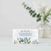 Dusty Blue Eucalyptus Wedding Website Insert Card (Stehend Vorderseite)