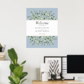 Dusty Blue Eucalyptus Wedding Welcome  Poster (Heimbüro)