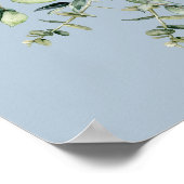 Dusty Blue Eucalyptus Wedding Welcome  Poster (Ecke)