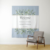 Dusty Blue Eucalyptus Wedding Willkommen Wandteppich (Beispiel)