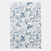 Dusty Blue Eucalyptus Weihnachtsküche Handtuch (Vertikal)