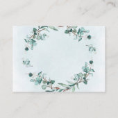 Dusty Blue Eucalyptus Wreath Boy Baby Shower Visitenkarte (Rückseite)