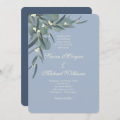 Dusty Blue | Eukalyptus Botanical Wedding Einladung (Vorne/Hinten)