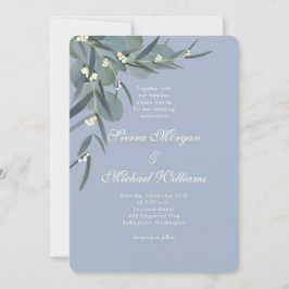 Dusty Blue | Eukalyptus Botanical Wedding Einladung
