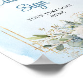 Dusty Blue Eukalyptus Custom Sign Decor Poster (Ecke)