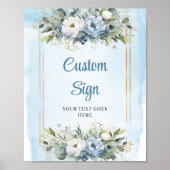 Dusty Blue Eukalyptus Custom Sign Decor Poster (Vorne)