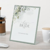 Dusty Blue Eukalyptus Floral Ratschlag an die Brau Sockelschild (In SItu)