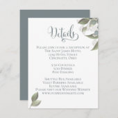 Dusty Blue Eukalyptus Greenerage Foliage Details Begleitkarte (Vorne/Hinten)