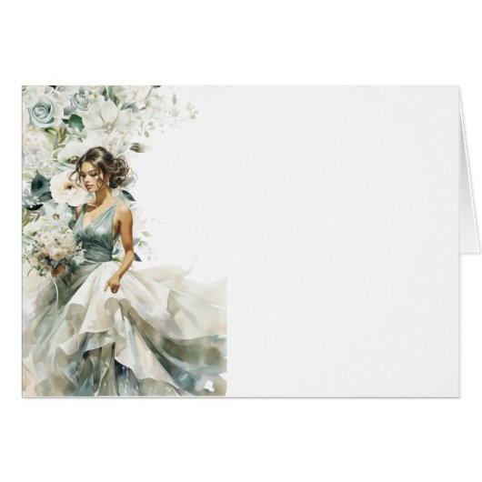 Dusty Blue Eukalyptus Greenerity Wedding Table Car (Vorderseite (Horizontal))