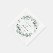 Dusty Blue Eukalyptus Greenery Rustikale Hochzeit Serviette (Ecke)