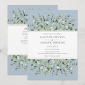 Dusty Blue Eukalyptus in einer Hochzeit Einladung (Vorne/Hinten)