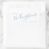 Dusty Blue Familienname Skript Rechteckige Aufkleb Rechteckiger Aufkleber (Tasche)