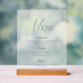 Dusty Blue Fine Art Acrylic Wedding Menu Sign Acrylschild (Neutral)