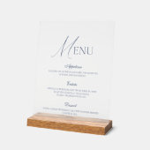 Dusty Blue Fine Art Acrylic Wedding Menu Sign Acrylschild (Winkel)