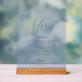 Dusty Blue Fine Art Acrylic Wedding Menu Sign Acrylschild (Neutral)