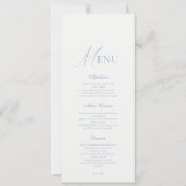 Dusty Blue Fine Art Floral Wedding Menu  Einladung (Vorderseite)