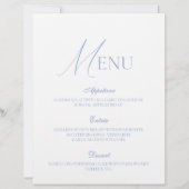 Dusty Blue Fine Art Wedding Menu Card (Vorderseite)