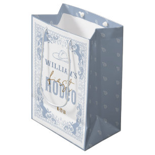 Dusty Blue First Rodeo Birthday Favor Bag - Wester Mittlere Geschenktüte