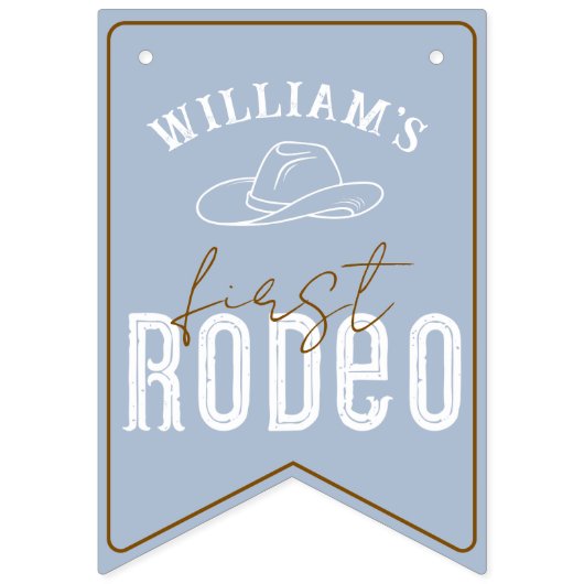 Dusty Blue First Rodeo Foto Banner - Western 1. (Erste Fahne)