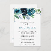 Dusty Blue Floral 2 Ändern Sie das Datum Save The Date (Vorne/Hinten)