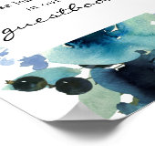 Dusty Blue Floral 2 Gästebuch signierendes Poster  (Ecke)