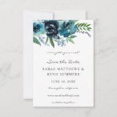 Dusty Blue Floral 2 Save the Date V2 (Vorderseite)