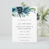 Dusty Blue Floral 2 Save the Date V2 (Stehend Vorderseite)