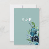 Dusty Blue Floral 2 Save the Date V2 (Rückseite)
