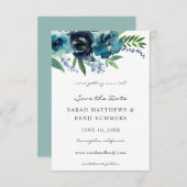Dusty Blue Floral 2 Save the Date V2 (Vorne/Hinten)