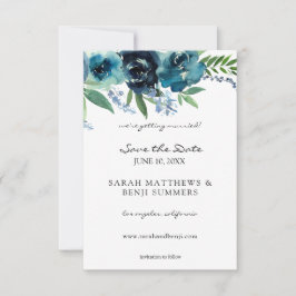 Dusty Blue Floral 2 und Ihr Foto Save The Date