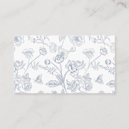Dusty Blue Floral A Note on Gifts Wedding Begleitkarte (Rückseite)