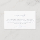 Dusty Blue Floral A Note on Gifts Wedding Begleitkarte (Vorderseite)