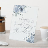 Dusty Blue Floral Accessoire Sie selbst mit Liebe Sockelschild (In SItu)