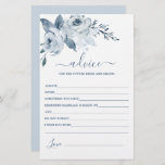 Dusty Blue Floral Advice für die Bride Card<br><div class="desc">Dusty Blue Floral Ratschlag für die Brautkarte</div>